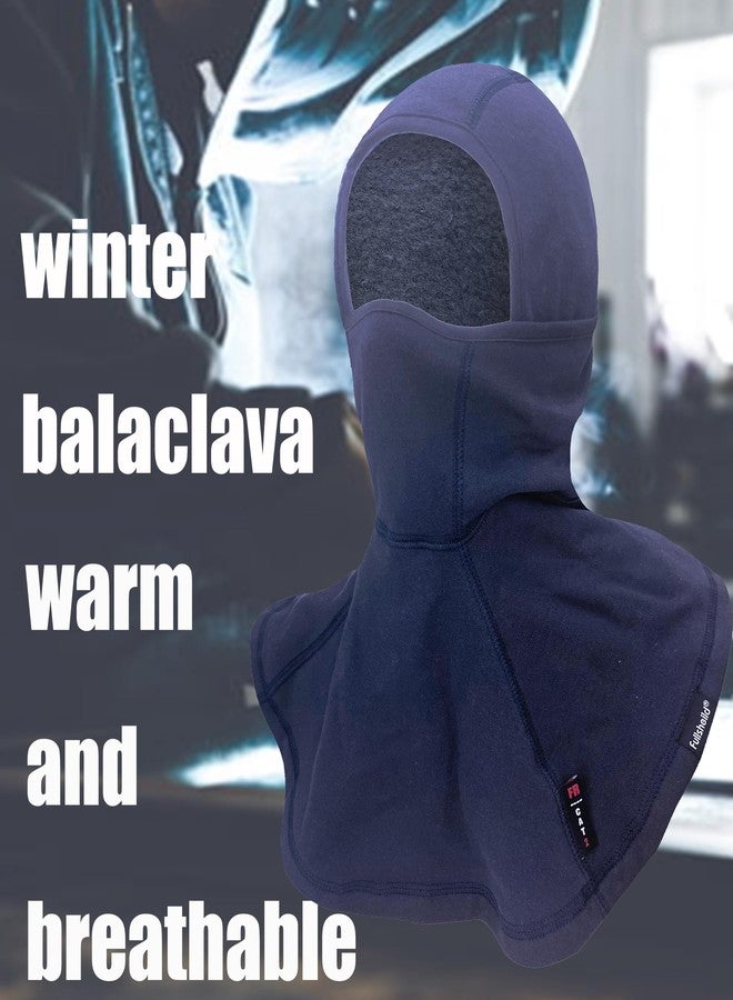 Fullsheild FR Face Mask Flame Resistant Winter Balaclava FR Face Mask Cotton Welding Balaclava Arc Rated NFPA2112 CAT2 Welding Hood 1 Pack Fleece Navy One Size - Image 4